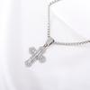 Personalized versatile new multi-color zircon pendant European and American full diamond cross necklace hip-hop trend jewelry