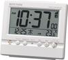RHYTHM Alarm Clock with Temperature and X X 8RZ201SR03 Radio-Controlled Calendar, White, 9.1 10.5 5.2 Cm,