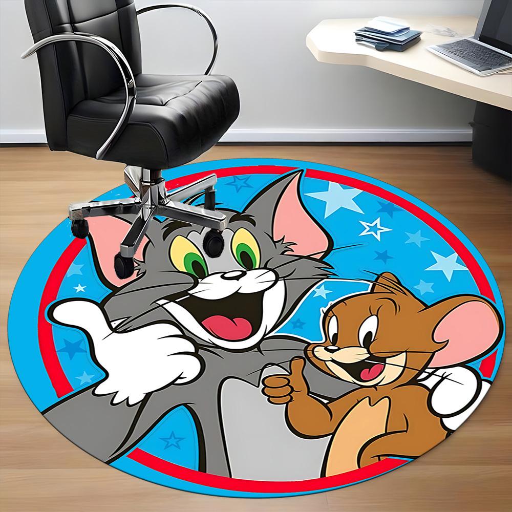 1 шт. Круглый ковер Tom & Jerry для офиса, под офисные стулья, спальни, гостиной, домашний декор a0926111