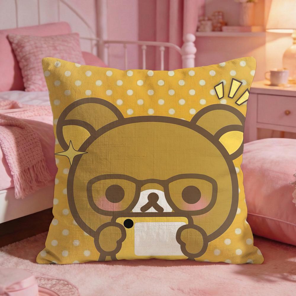 RRirakkumas Cute Bear Cushion Cover Premium Comfort Reversible Pillow Cove Two In One Design For Any Room Car Interior