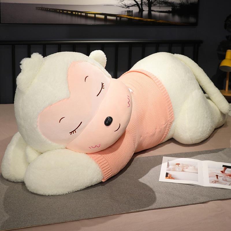 Large Sweater Monkey Doll Plush Toy Lying Down Monkey Gorilla Doll Girl Soothing Pillow Rag Doll