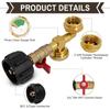 Propane filling adapter for 1-pound propane tanks, QCC1 propane adapter, 20-pound to 1-pound converter with pressure gauge valve.