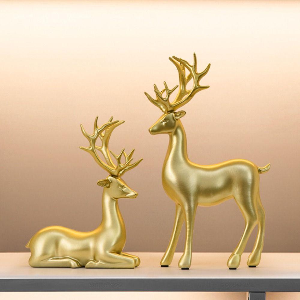 Креативное украшение на рабочий стол в виде оленя Современная скульптура северного оленя в сидячем/стоячем положении Изысканный прочный лось Домашний декор Декор для стола