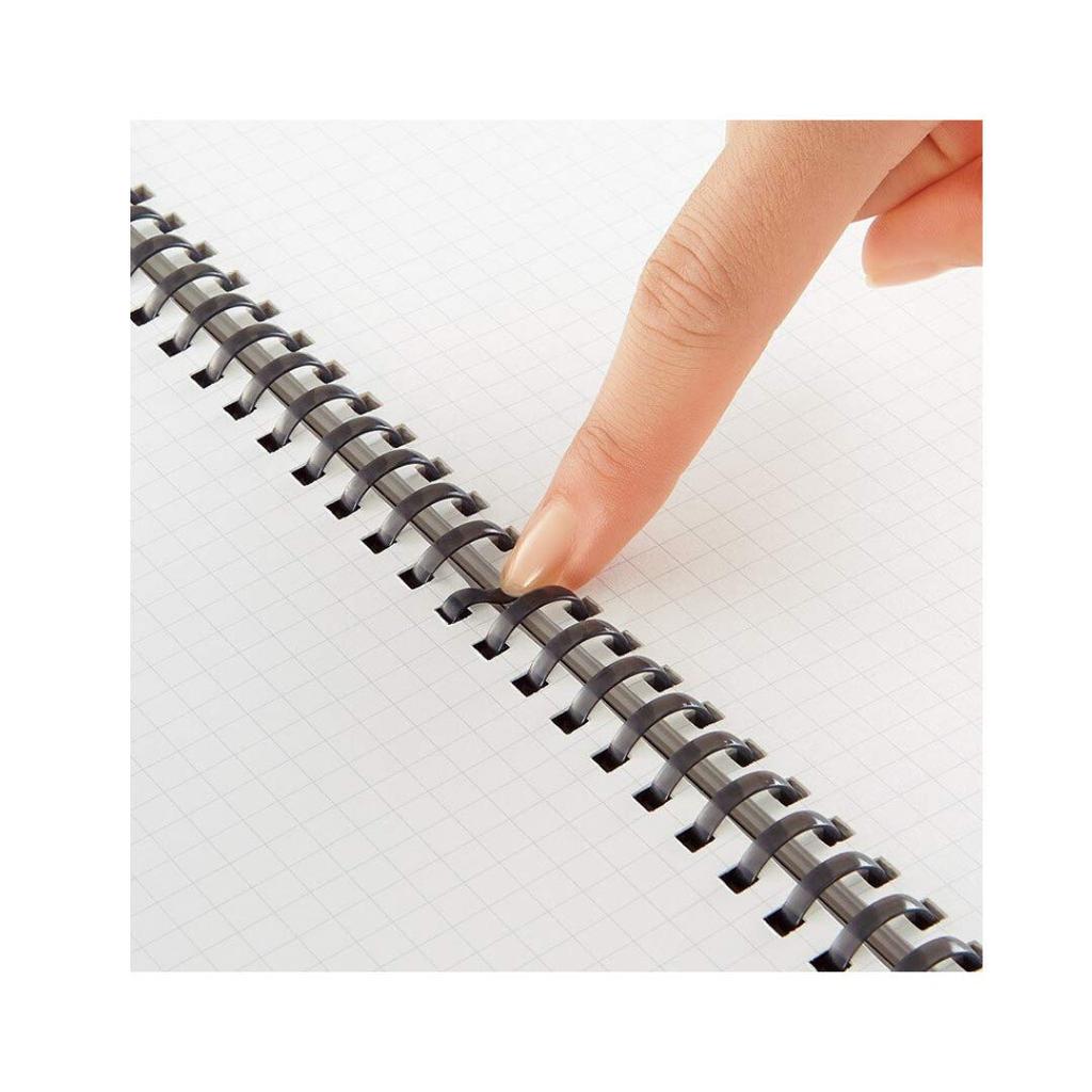 KOKUYO . Soft Ring Notebook Business, 5mm Grid 70 Sheets Black (B6) - 3 Pack