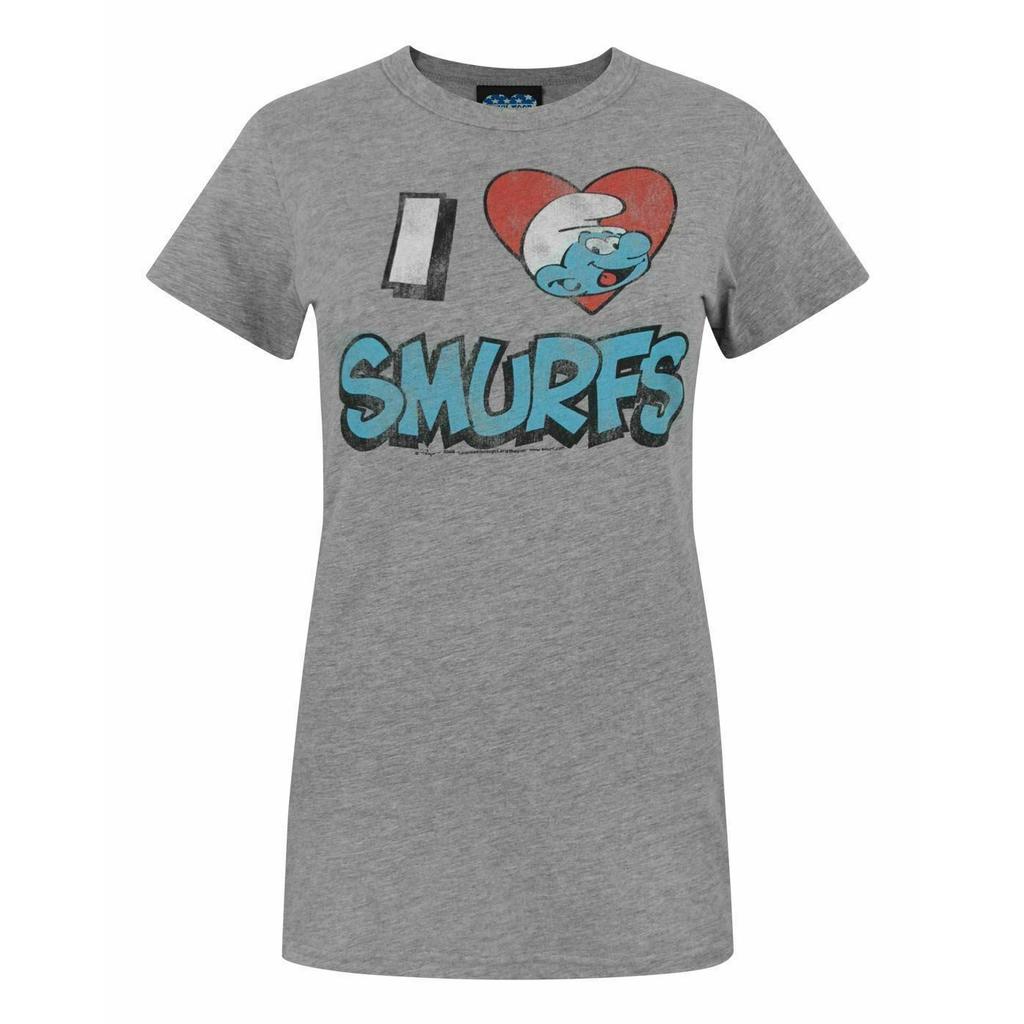 Junk Food Womens/Ladies I Love Smurfs The Smurfs T-Shirt