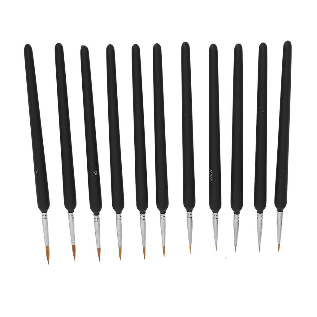 11PCS Fine Detail Paint Brush Set Multipurpose Soft Texture Thin Tip Paint Brushes Miniature Model Brushes for Art