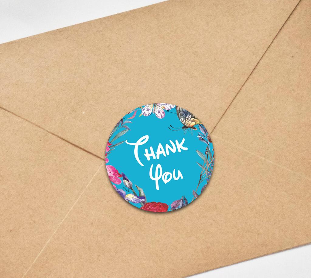 Darling Souvenir Round 45 шт элегантные цветочные и бордюрные фуксия розовые наклейки спасибо-1.6