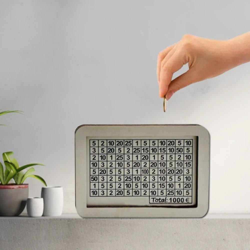 Handmade Money Box Wooden Money Saving Box Home Use Coin Tray Storage Case Children