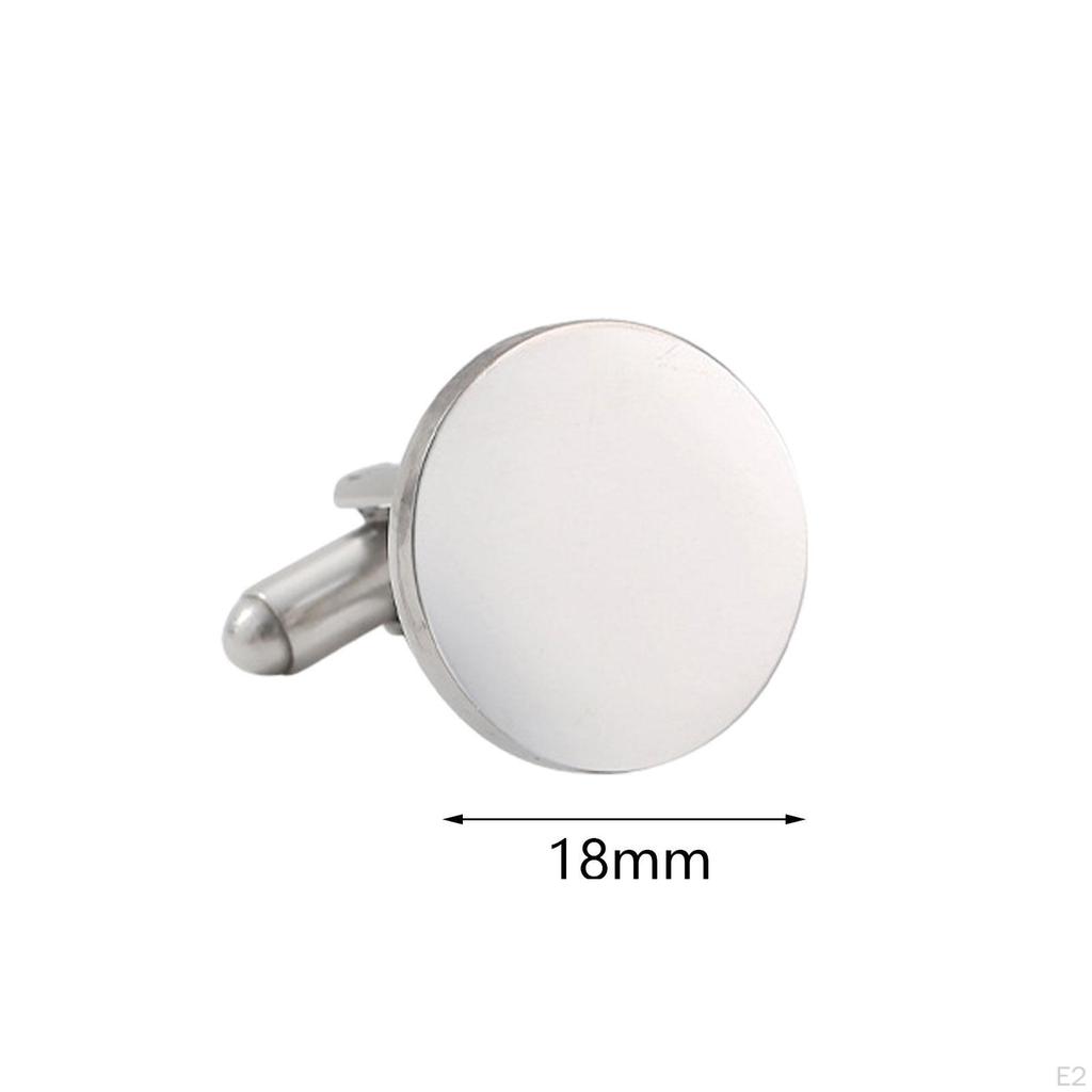 2Pcs Cuff Links for Men, Round Buttons Dress Shirt And Business Events