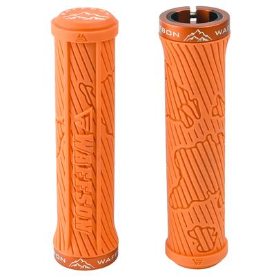 WFS Карта мира MTB Грипсы с одним зажимом Эргономичные грипсы для руля горного велосипеда Удобная виброизоляция для и даунхилла Оранжевые Lock-On – Нескользящие