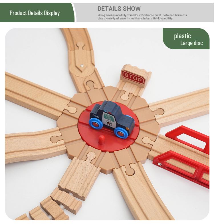 Wooden Electric Train Track Building Blocks - Compatible with Thomas