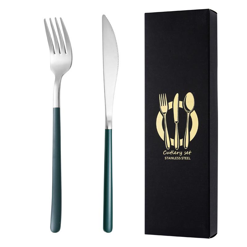 Подарочная коробка из нержавеющей стали 304, нож, ложка, палочки для еды, специальный набор, набор для приготовления пищи, семейная кухня, дорожный, полный набор, 2 шт.