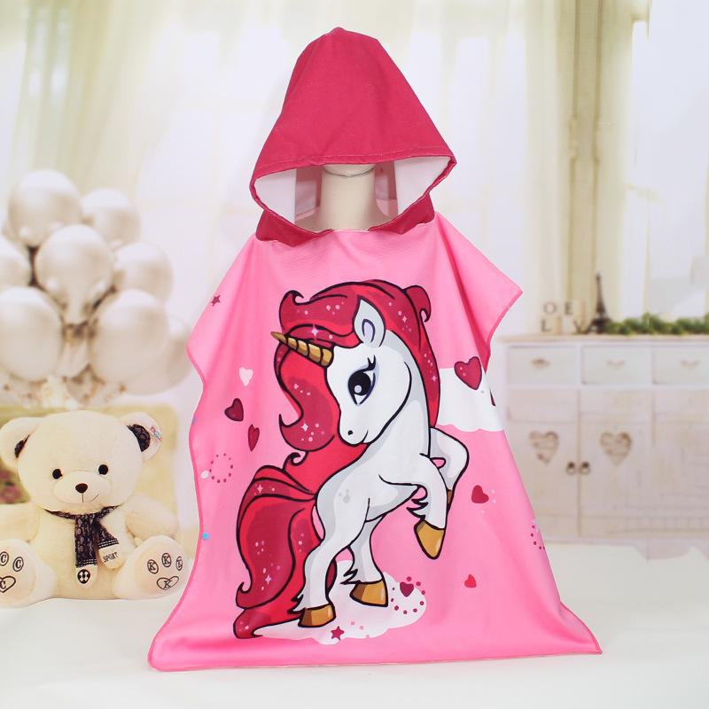 Детское полотенце-накидка из микрофибры с рисунком - большое, впитывающее и милое