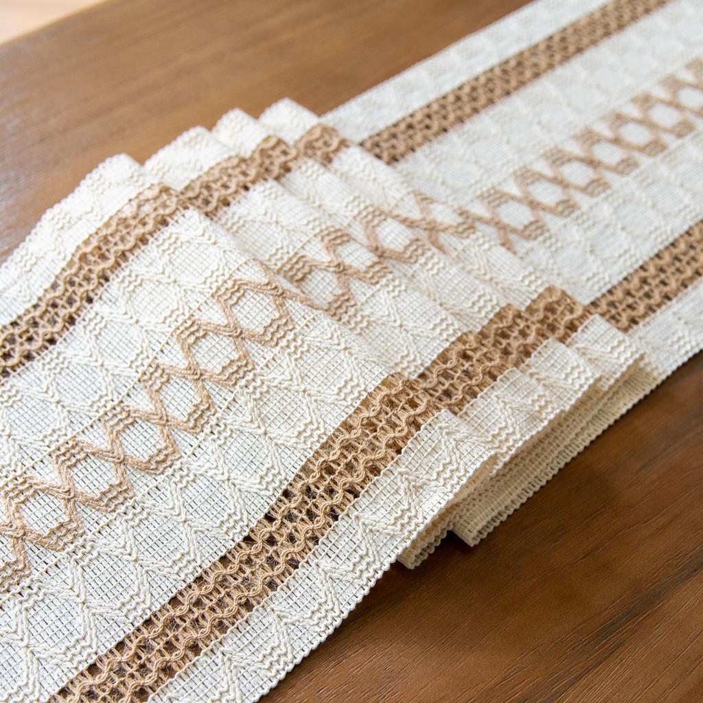 Интерьерный коврик Декоративная скатерть для обеденного стола Столовая дорожка Длинный коврик для стола Ткань с плетеным покрытием из хлопка и льна Ретро Классический Дом