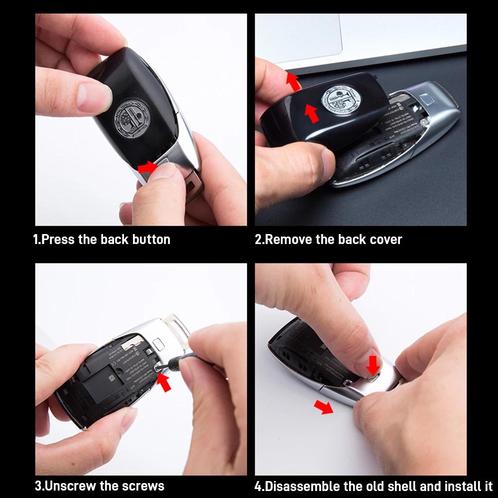 GLC GLB Car Smart Key Cover AMG Logo Key Case Modification Sticker Accessories For Mercedes Benz W205 W211 W204 W212 W176 W221