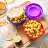 Многоразовая миска для попкорна для микроволновой печи с крышкой, большая вместимость, складная силиконовая миска для чипсов и фруктов, кухонные гаджеты