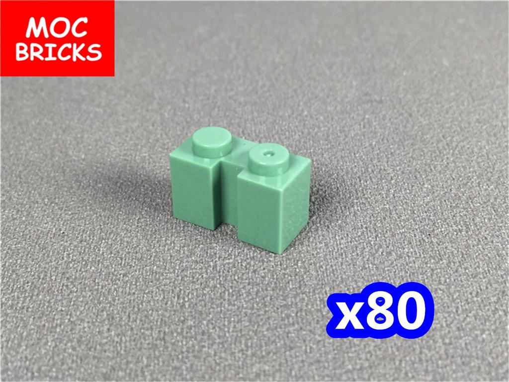 MOC Кубики Песочно-зеленый Кирпичик 1x2 1x3 1x4 Круглая Тарелка 6x6 Окно 1x2x3 DIY Архитектура Собранные Строительные Блоки Подарки для Детей