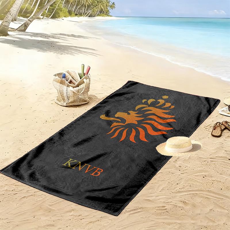 Пляжное полотенце KNVB Print, Большое Мягкое Быстросохнущее полотенце для Пляжа Кемпинга Плавания
