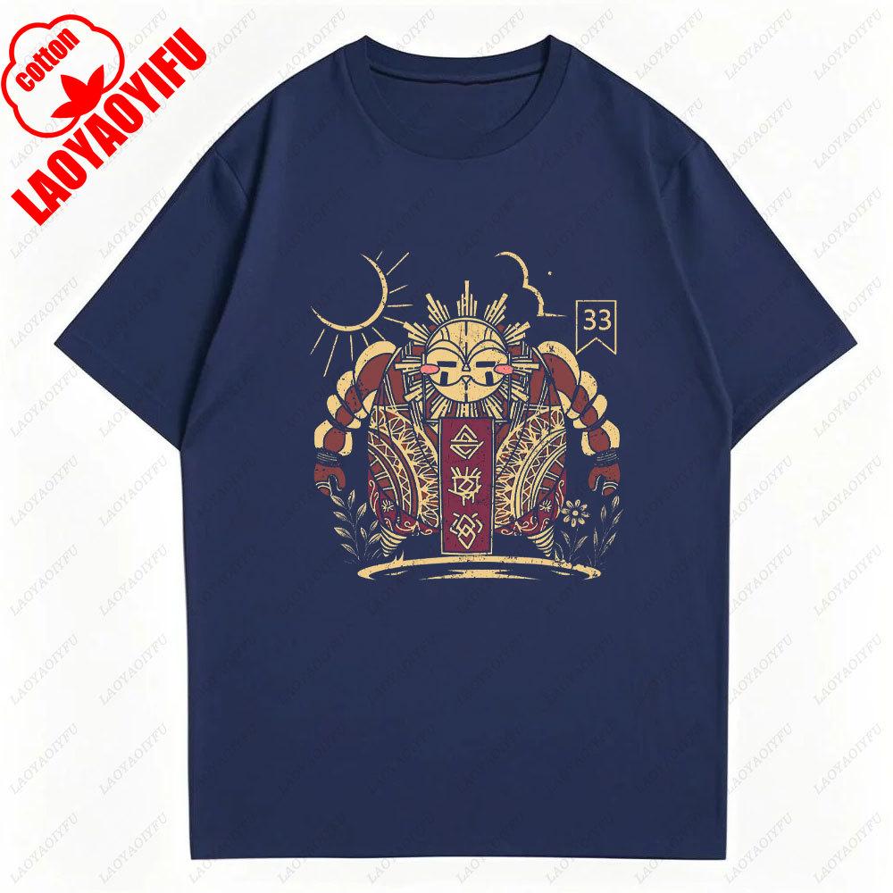Clair Obscur Expedition Графическая футболка Летняя Модная Хлопковая Короткий рукав Женская Футболка Игровой Ретро Дизайн Повседневные Топы