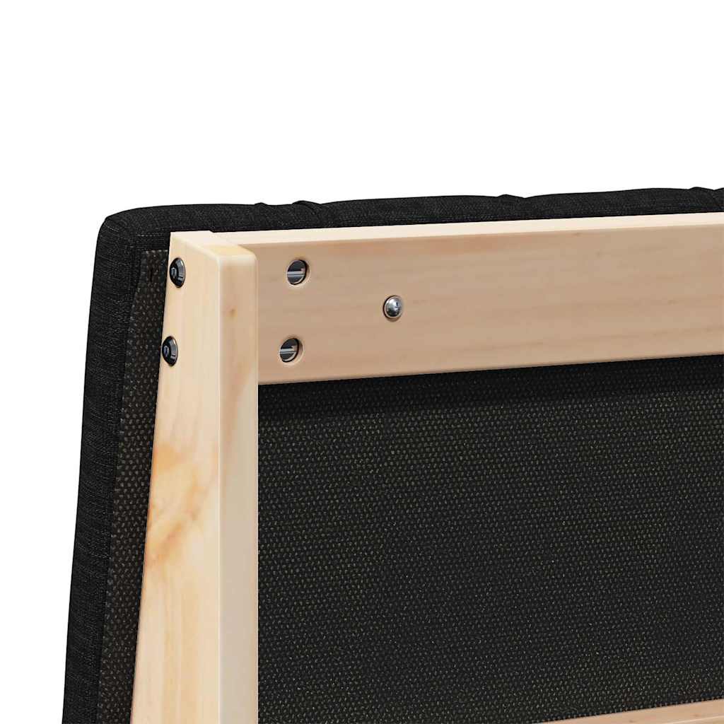 Padded Headboard in Black 100 cm Solid Pine Wood