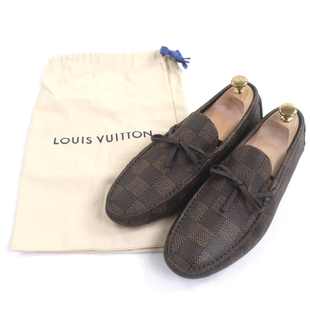 Отличные палубные туфли LOUIS VUITTON LV Driver Дамие канва мужские 6.5 1ADGBG Б/у