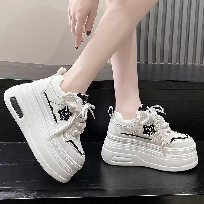 Playful Cute Little White Shoes Women's New Spring Versatile Inner Height Increase Casual Shoes Thick-soled Breathable Women's Shoes