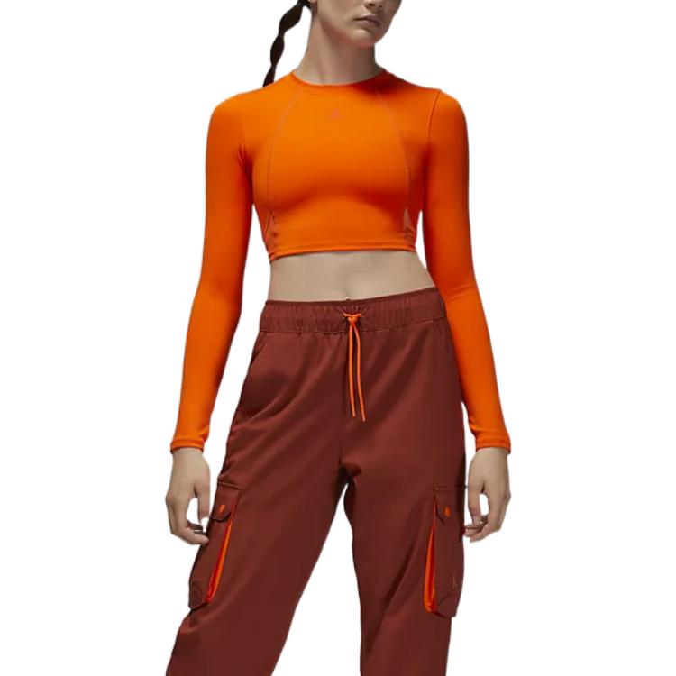 Jordan Crop Tops Women's Red Crew Neck Moderate DQ4397-819