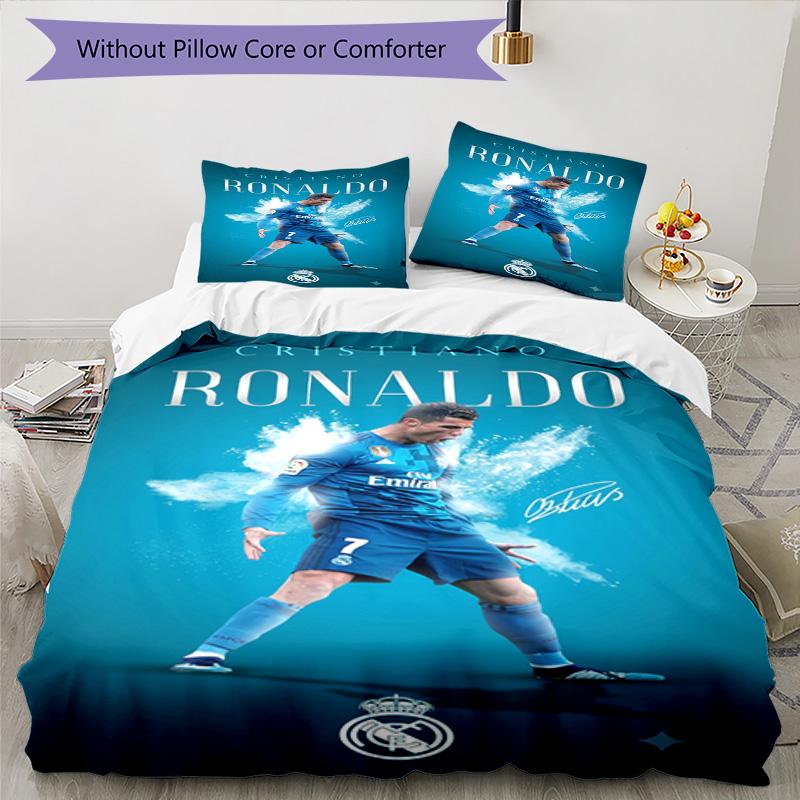 Ronaldo's Prince Neymar's Journey Glory Bedding Set, Breathable Duvet Cover with Pillowcases, Soft Bed Linen for Bedroom Home Decoration, Perfect Fest