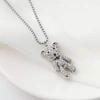 Hip-Hop Titanium Steel Bear Doll Pendant Necklaces For Womon Vintage Cubic Zirconia Sweater Chain Jewelry