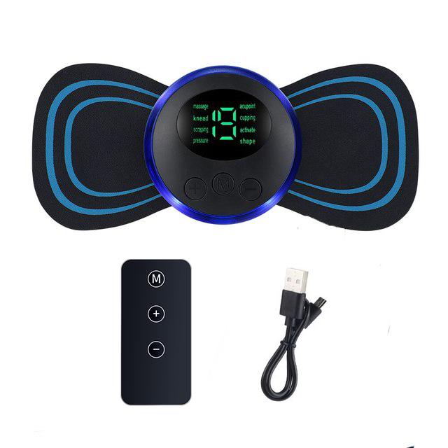 Portable Mini Rechargeable Neck Massager, Cervical Massage Stimulator Stickers Physiotherapy Instrument Muscle Relief Pain