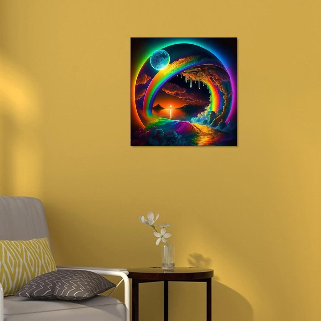 Frame Painting By Numbers For Adults Kits Colorful Wave Landscape Picture By Numbers Diy Crafts For Home Decors 40x40