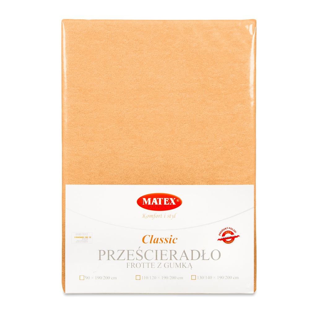 Prześcieradło frotte z gumką 130/140x190/200 classic łososiowe