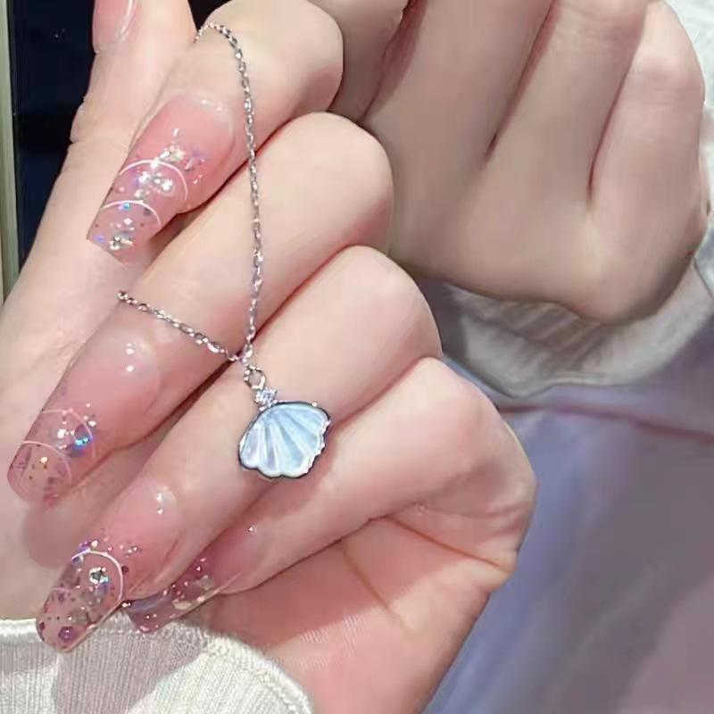 Ожерелье из стерлингового серебра S999 пробы с одной ракушкой, женские серьги с нишевым дизайном, универсальное ожерелье из рябчика премиум-класса, оптовая продажа