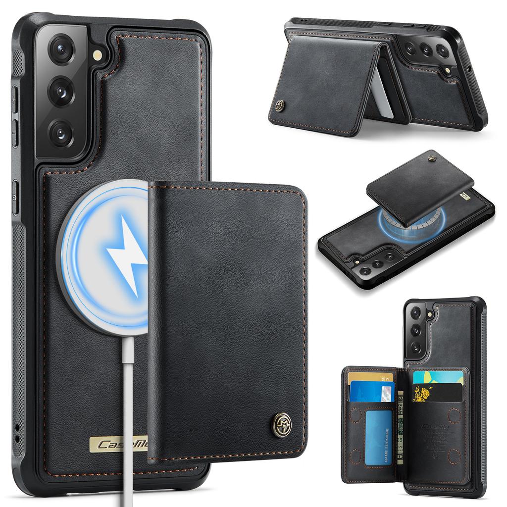 For Samsung Galaxy S22+ 5G Magnetic Case CASEME ME80 Series Leather PC TPU Phone Cover with Detachable Wallet