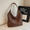 Simple Color Solid Large Capacity Women Casual Woven Tote Bag For Commuting