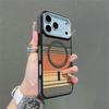 Тонкий чехол с магнитным полосатым узором для iPhone 17 Air Pro Max 16 15 14 Plus Pro Max для Magsafe Противоударный Ультратонкий Цветной чехол