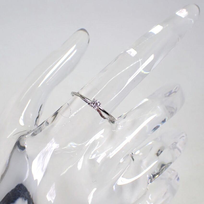 [New] Pt900 Diamond Four Point Ring No. 12 [f3-1]