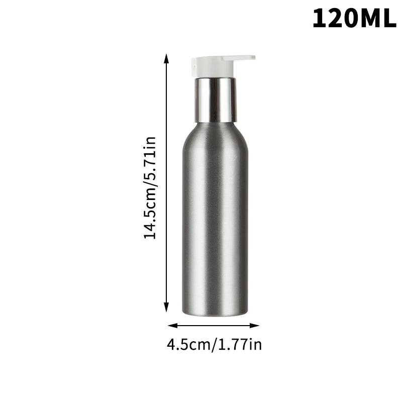 Empty Aluminium Pump Bottle 40-200ml Refillable Travel Container for Lotion Cream and Liquid Toiletries
