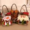 10Pcs Christmas Gift Bags Handbags Tote Bags Candy Bags Snowman Bear Gift Bags Storage Bags Christmas Decoration