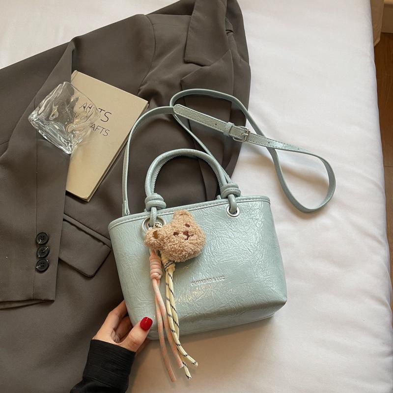 2025 Summer New Fashion Korean Lychee Pattern Portable Commuter Bag Women's Fashion Small Tote Bag Messenger Bag