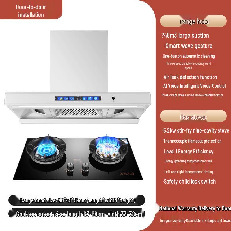 European Style High Suction Kitchen Range Hood: Top Mount T-Type with Automatic Cleaning.