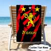1PC Custom Name Beach Towel Recife Lion Crest Emblem Beach Towel, Suitable for Camping, Travel, Beach Accessories, Super Absorbent, Family Gift