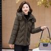 Winter middle-aged women's cotton clothes, short hooded models, thickened and filled warm jackets, multi-color optional cotton-padded clothes