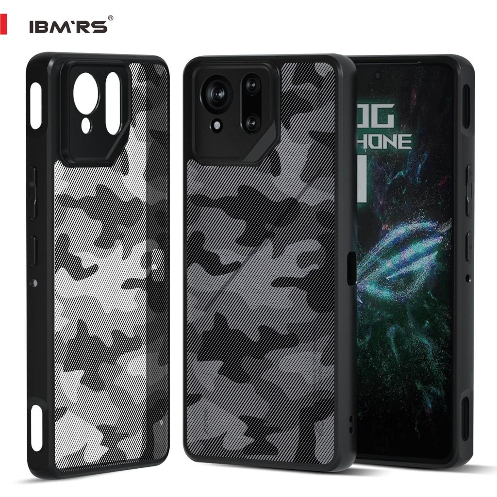 (В комплекте ремешок на запястье)Чехол IBMRS для Asus ROG Phone 9/9 Pro, полупрозрачный матовый тонкий противоударный защитный чехол - черный камуфляж