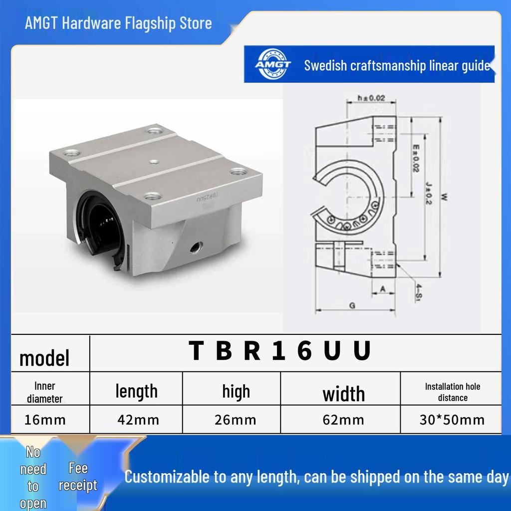 Швейцарский линейный направляющий слайдер AMGT с фланцем для столов деревообрабатывающих пил, оптическая ось SBR10/12/16/20 TBR