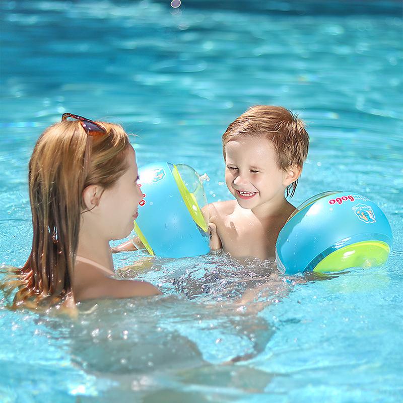 Swimbobo Children Swimming Arm Circle Boys and Girls Swimming Arm Circle Green Orange Thickened Inflatable Water Sleeve Toy