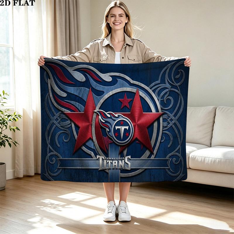 Tennessee Titans Print Flannel Blanket High Quality Warm Comfortable Cover for All Seasons Perfect for Gifts Home Decor