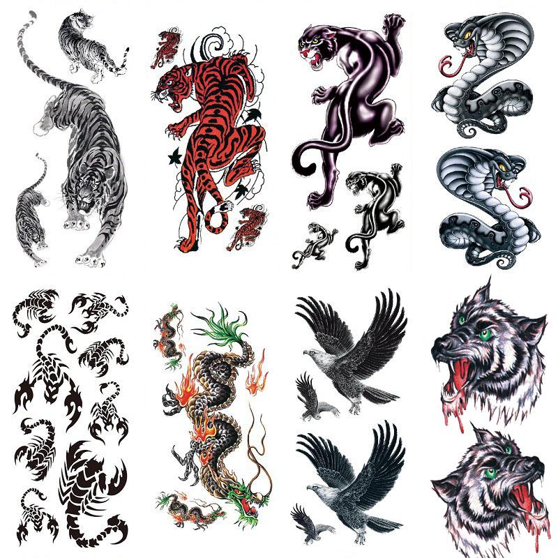 Customize Wolf Dragon Spider Scorpion Animal Temporary Tattoo Designs for Man