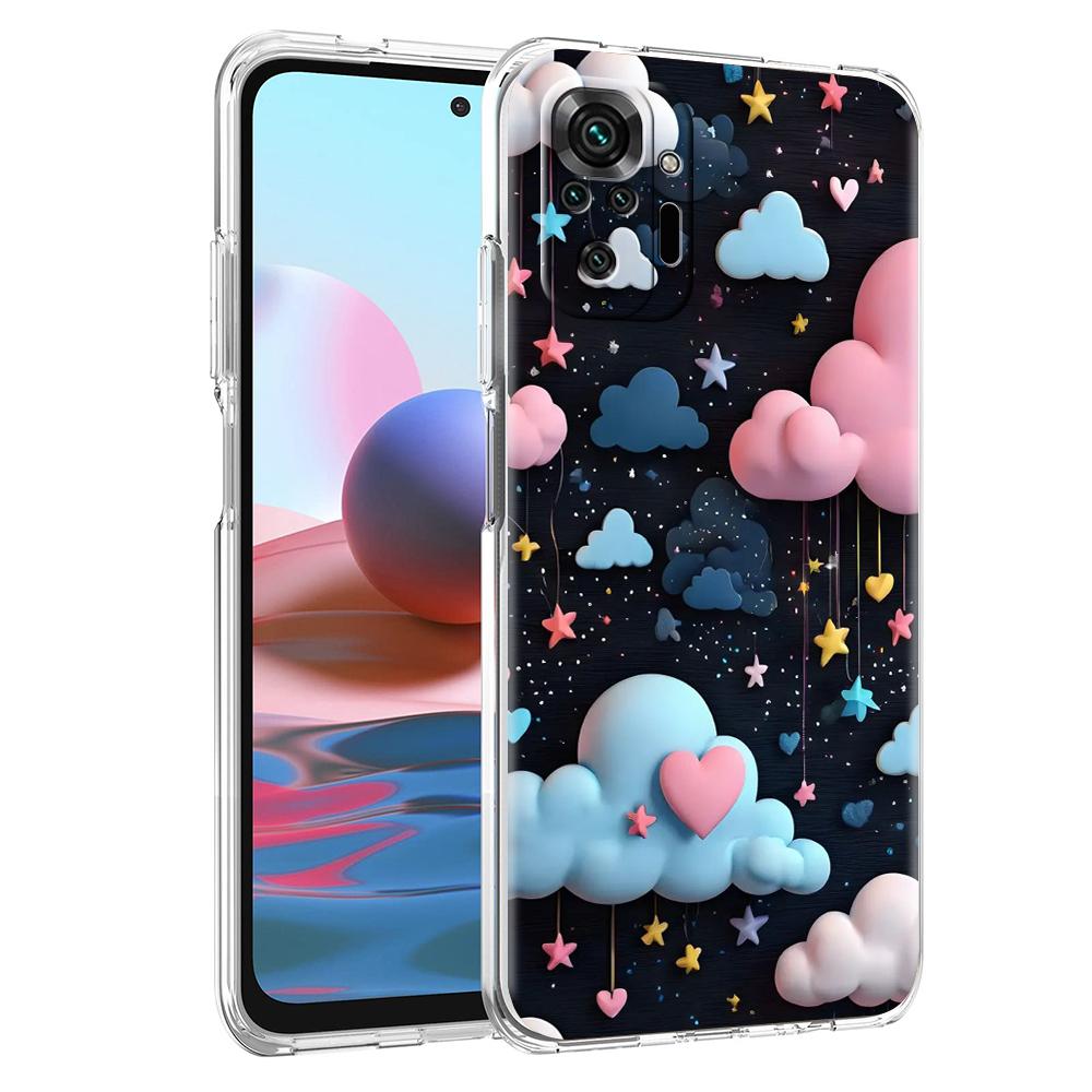 Прозрачный чехол для телефона для Redmi 13C 12C 10C Note 13 12 11 11T K40 Gaming Plus Pro 4G 5G Мягкий ТПУ чехол-оболочка Милое Облачко Capas