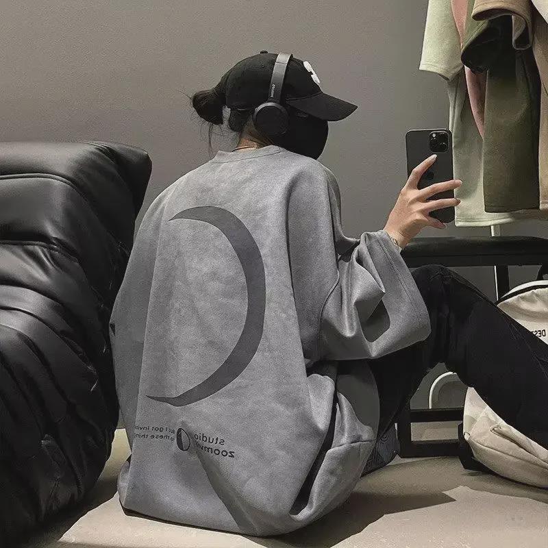 Мужская модная свободная футболка в стиле ретро из замши в стиле милитари зеленого цвета с короткими рукавами.